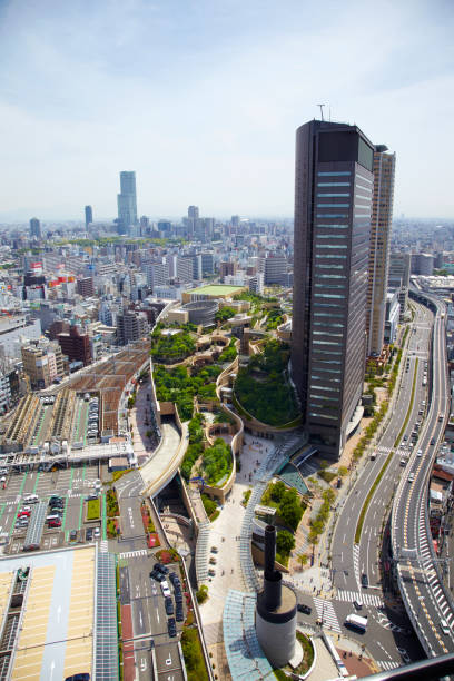 istock Osaka skyscrapers and rooftop gardens 656733648