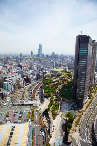 istock Osaka skyscrapers and rooftop gardens 656733860