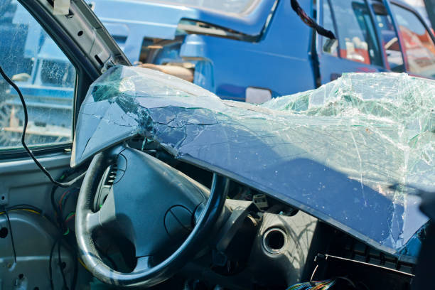 istock The car accident where the damage was huge 656737700