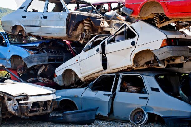 istock The car accident where the damage was huge 656740088