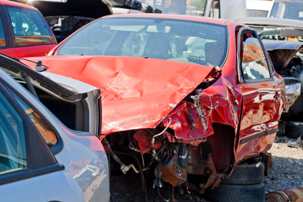 istock The car accident where the damage was huge 656740286
