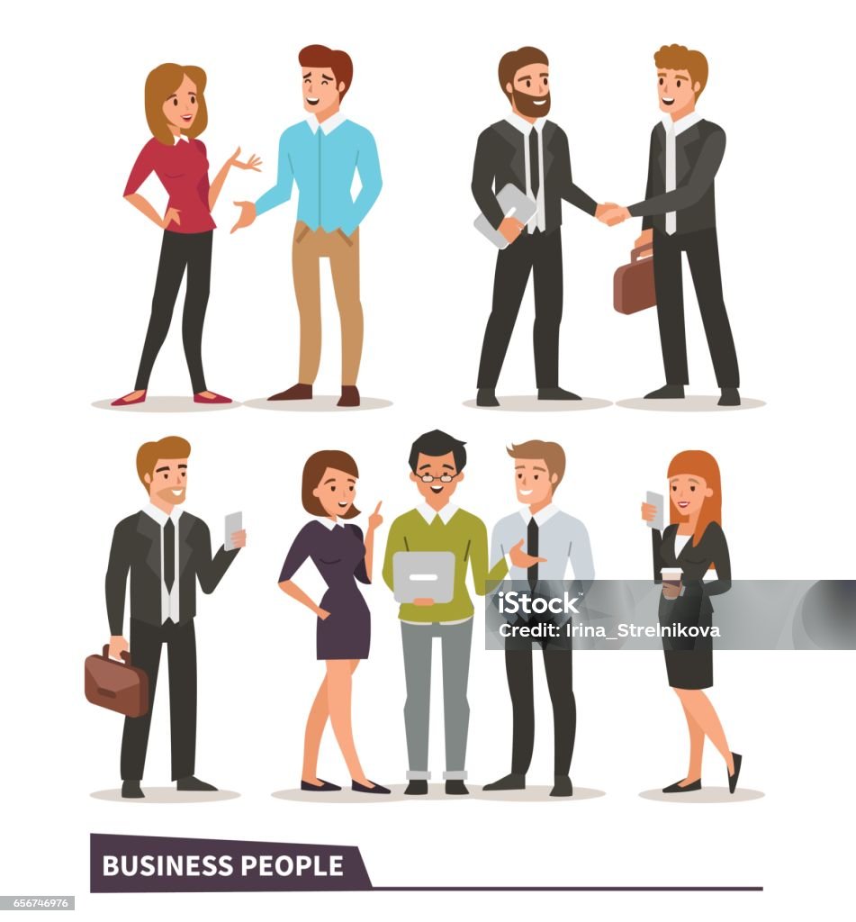 ビジネスの人々 - 話し合いのロイヤリティフリーベクトルアート