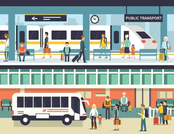 Vector illustration of public transport