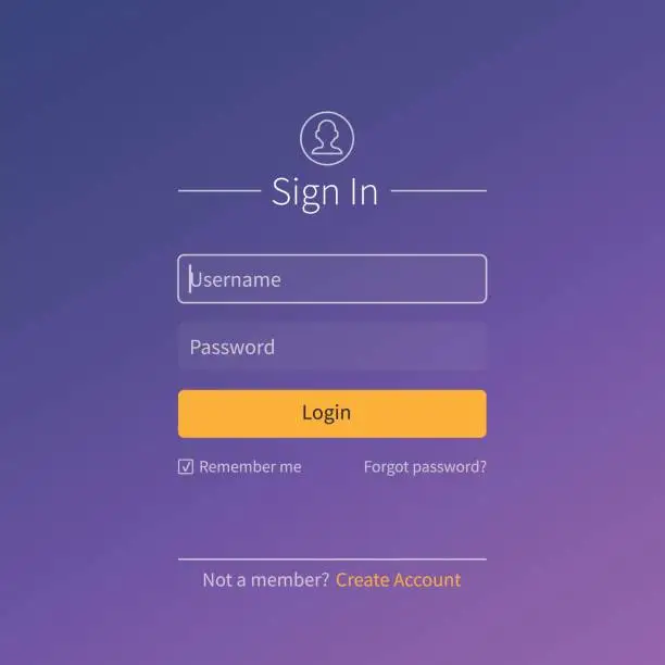 Vector illustration of Login page