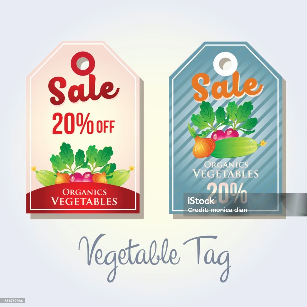 Vegetable Tag Example Vegetable Tag Stock Illustration - Download Image Now - Agriculture ...