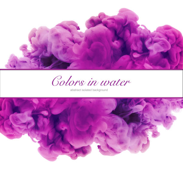istock Acrylic colors and ink in water. Abstract frame background. Isolated on white. 656761030