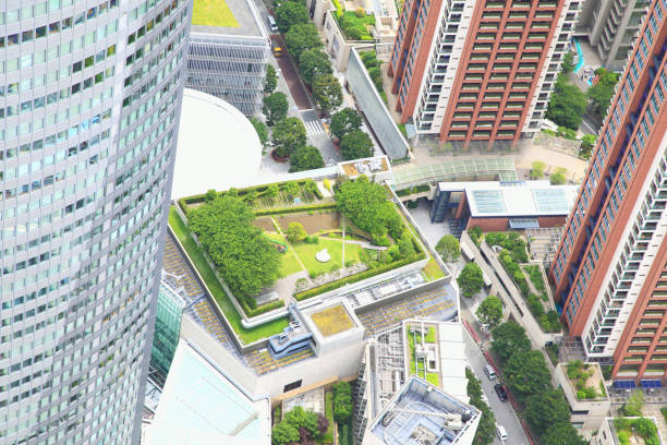 istock Tokyo high-rise building rooftop garden 656765508