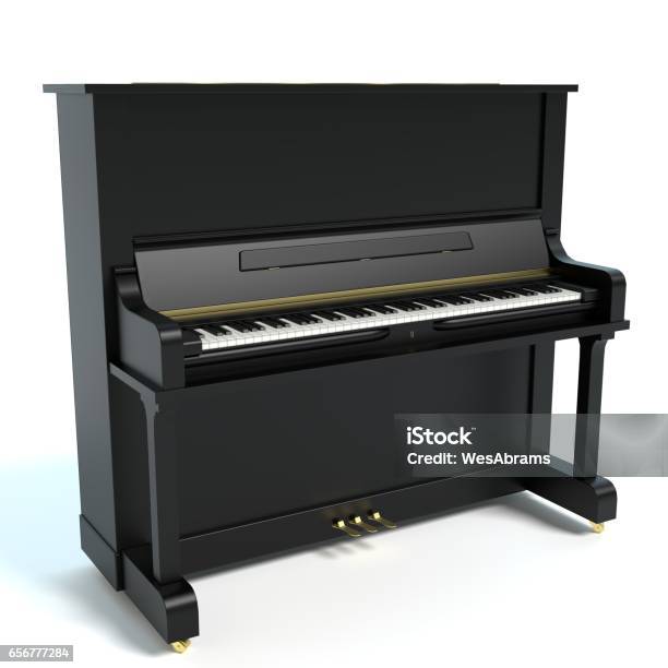 Upright Piano Stockfoto und mehr Bilder von Klavier - Klavier, Aufrecht stehendes Klavier, Weißer Hintergrund
