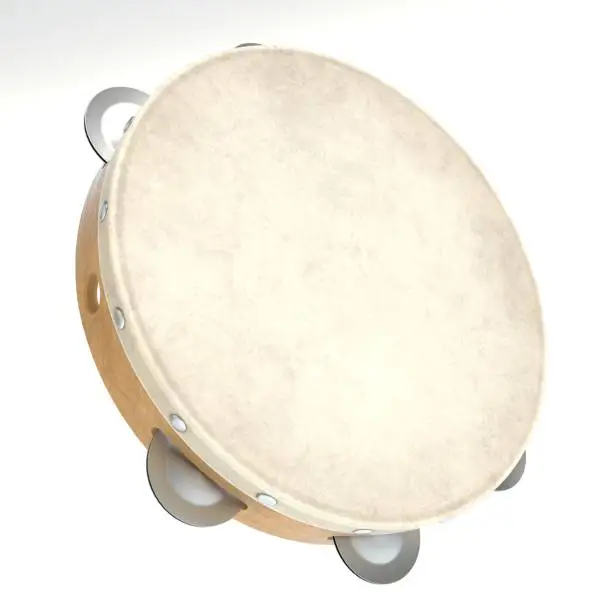 3d illustration of a tambourine