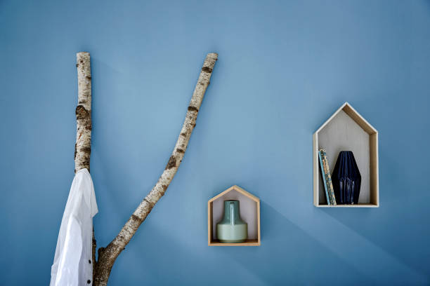 wall decoration birch branch wardrobe and bird houses
