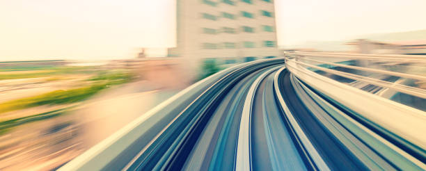 istock High speed technology concept via the Kobe Portliner Monorail 656783680
