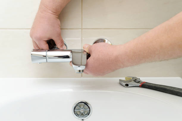 istock Installing faucet with thermostat. 656786598