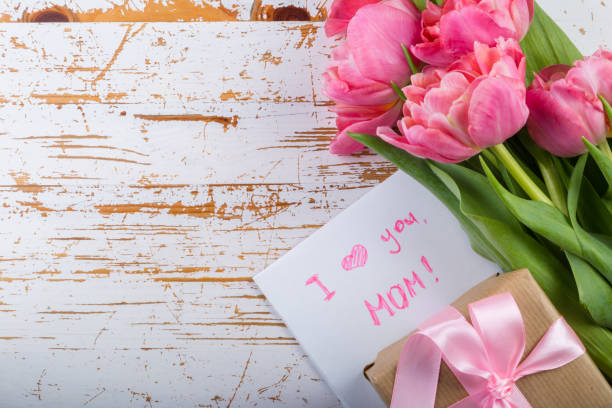 istock Mother's day card with coffee, present 656786694