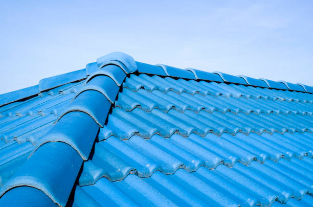 istock New blue roof with ceramic tiles 656789802