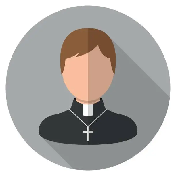 Vector illustration of Catholic Priest Icon