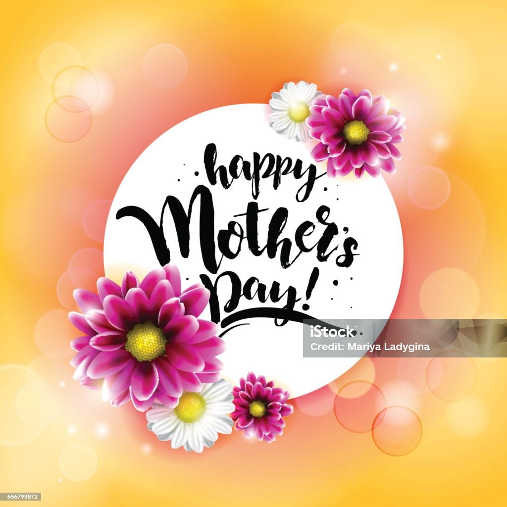 Happy Mothrs Day Banner Greeting Card Stock Illustration - Download