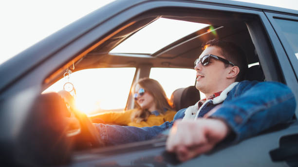 istock Couple in car on the journey 656799986
