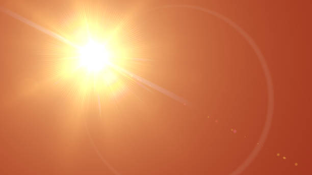 istock Sun lens flare in blue background horizontal frame (very high resolution) 656801114