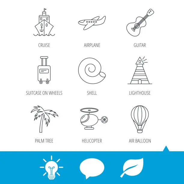 Vector illustration of Cruise, airplane and helicopter icons.