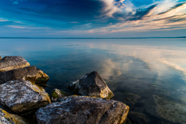 istock lake Balaton in the night 656807116