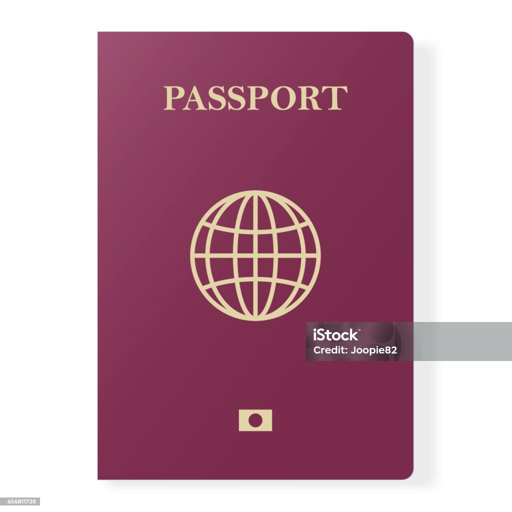 Red passport isolated on white. International identification document for travel. Vector illustration. Red passport isolated on white. International identification document for travel. Vector illustration Adventure stock vector