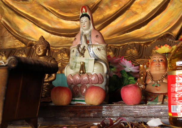 istock Altar of small Buddhist temple, China 656824958