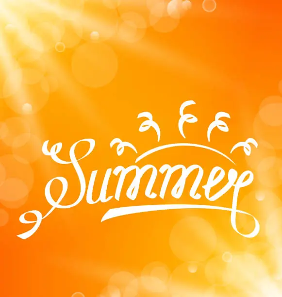 Vector illustration of Summer Abstract Banner with Text Lettering