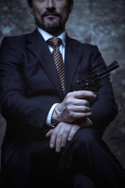 istock Charismatic man acting as a super villain 656838466