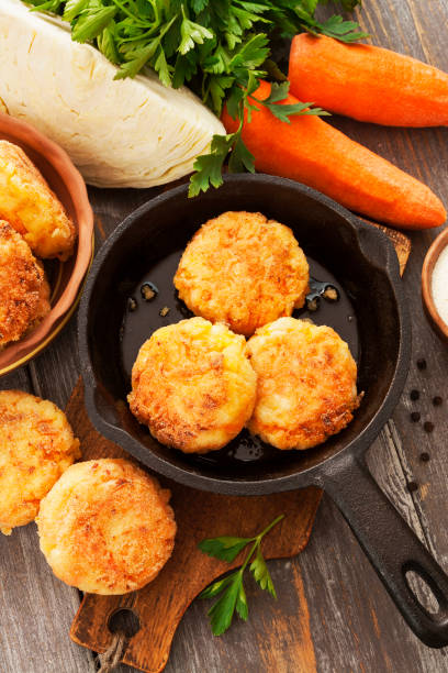 istock Vegetarian cutlets with cabbage and carrot 656845614