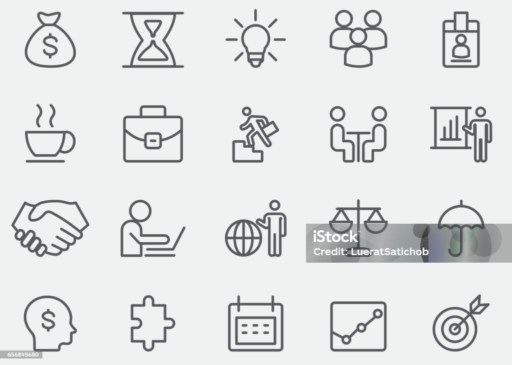 Strategy and Business Line Icons | EPS 10 Strategy and Business Line Icons  Icon Symbol stock vector