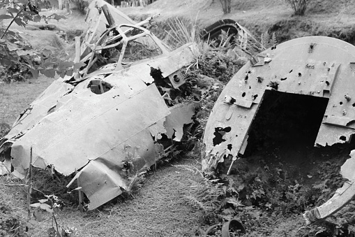 Wreckage of a World War Two plane, not too far from the airfield in Rabaul, Papua New Guinea, where Japanese General Yamomoto took off for his final flight,