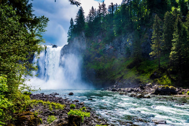The Beautiful Snoqualmie Waterfall stock photo