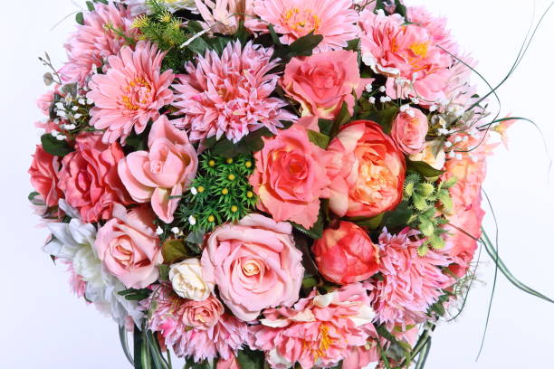 istock Bouquet of Artificial Flower Colorful, white background 656858620