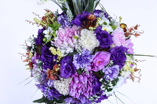 istock Bouquet of Artificial Flower Colorful, white background 656861538