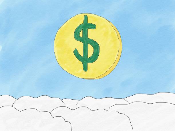 istock Abstract hand draw doodle dollar coin on sky background 656861648