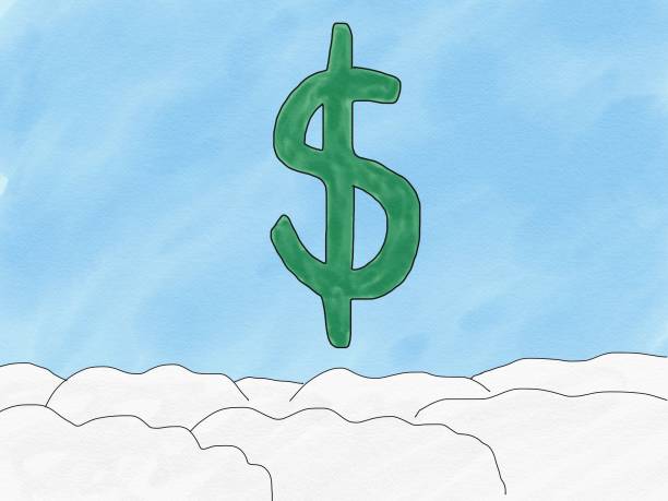 istock Abstract hand draw doodle dollar sign on sky background 656861774