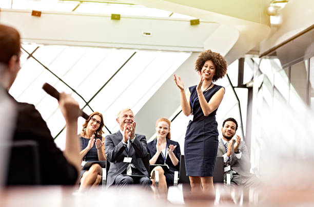 istock Businesspeople in seminar 656864244