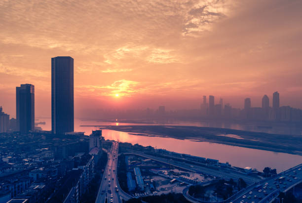 istock sunset view of cityscape along riverside 656864816