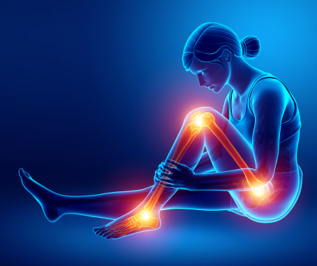 3d illustration of Pain in leg