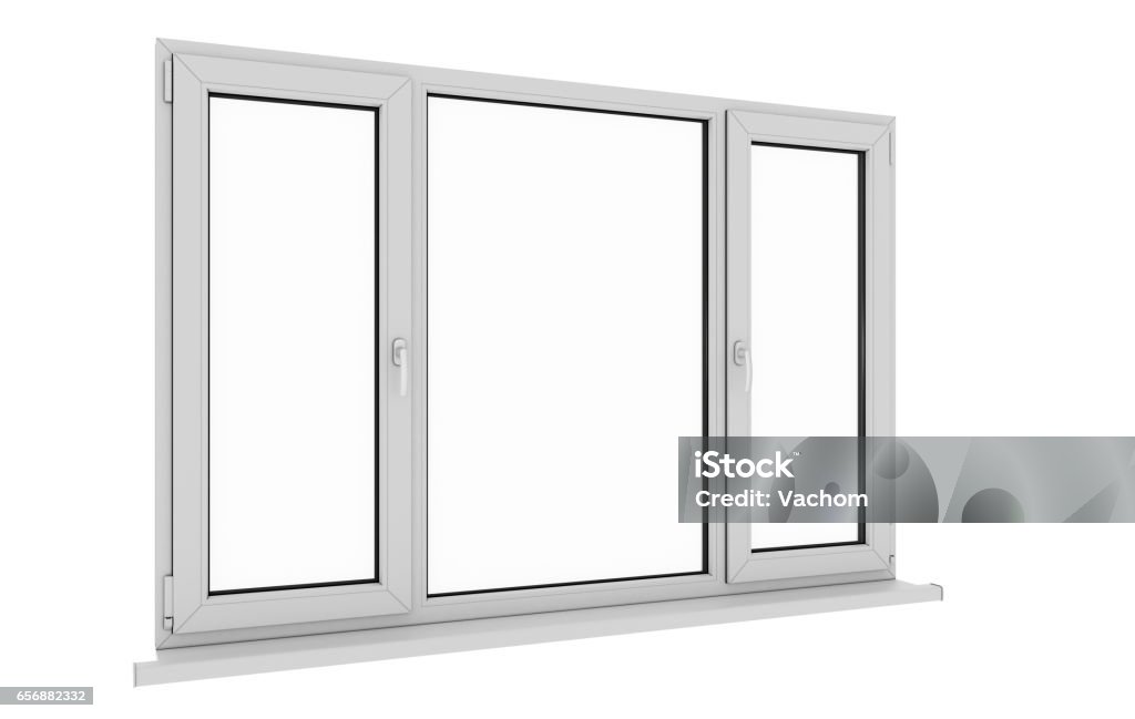 Window. Isolated window. Aluminum window. White window. Pvc window. Window. Isolated window. Aluminum window. White window. Pvc window. 3d. 3D render.Window. Isolated window. Aluminum window. White window. Pvc window. 3d. 3D render. Window Stock Photo