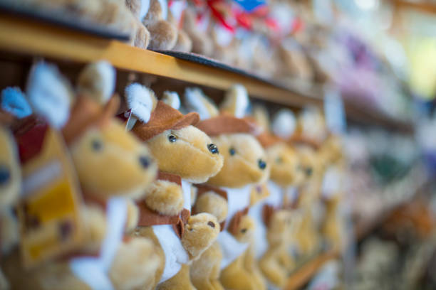 Soft toy Kangaroos for sale in a unidentified store