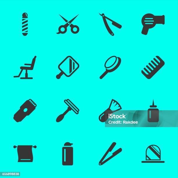 Hair Care Barber Icons Stock Illustration - Download Image Now - Barber Shop, Barber, Barbers Pole