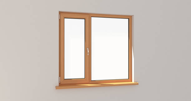 istock Window. White wall. Isolated window. Wooden window. 3d. 3D render. 656902890