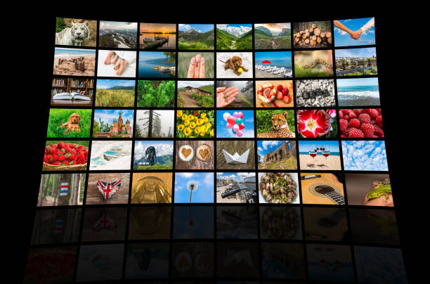 istock Screens forming a big multimedia broadcast video wall 656909312