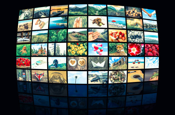 istock Screens forming a big multimedia broadcast video wall 656912604