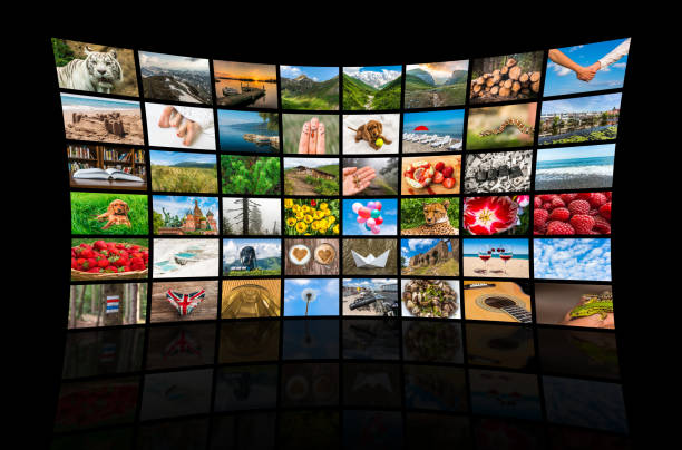 istock Screens forming a big multimedia broadcast video wall 656912782