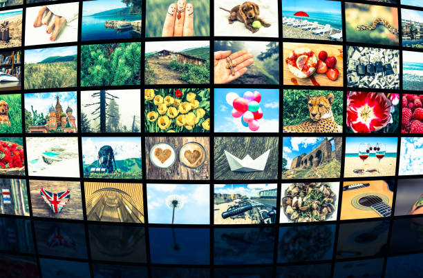 istock Screens forming a big multimedia broadcast video wall 656915198