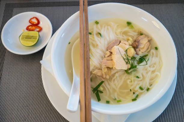 istock A bow of vietnamese rice noodle soup with chicken 656916728