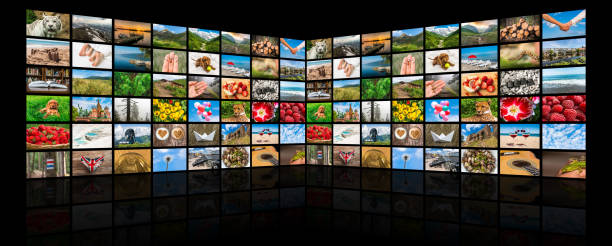 istock Screens forming a big multimedia broadcast video wall 656916984
