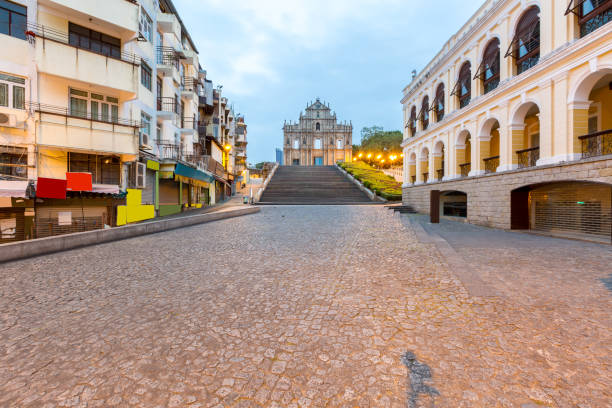 rovine di macao di san paolo - unesco world heritage site macao church stone foto e immagini stock